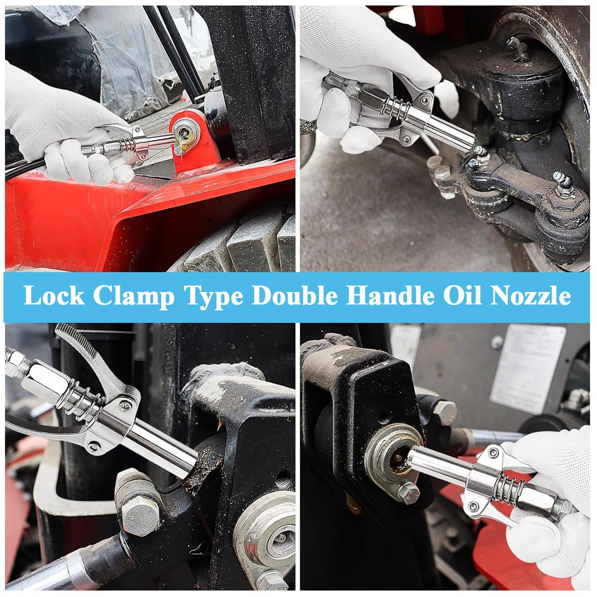 STHIRA Grease Gun Coupler, 6 Jaws Metal Dual Handle Grease Coupler Secure Locking Zerk Fittings Coupler 10000 PSI Quick Release Metal Grease Gun Coupler for All Grease Gun 1/8 STHIRA Grease Gun Coupler, 6 Jaws Metal Dual Handle Grease Coupler Secure Locking Zerk Fittings Coupler 10000 PSI Quick Release Metal Grease Gun Coupler for All Grease Gun 1/8